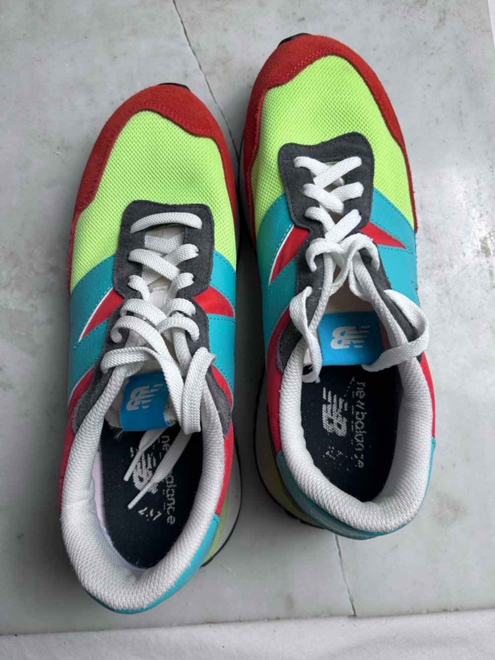 New Balance 237 Neon Lime, Teal & Red Retro Runner men’s size 10 - Picture 5 of 11